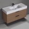 Floating Bathroom Vanity, Modern, Walnut, 48